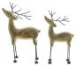 Preview: 2x Dekofigur "Rentier" aus Mango Holz & Metall, Winterdeko, Weihnachtsdeko