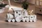 Preview: Weihnachtszug "Shabby White" aus Holz, 40 cm lang, Dekozug Lok mit 2 Anhängern, Dekofigur, Weihnachtsdeko