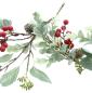 Preview: Girlande "Rote Beeren" 150 cm lang, aus biegsamen Kunststoff, Wanddeko, Fenstergirlande, Tischdeko