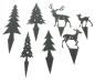 Preview: 7 Dekostecker "Hirschfamilie" aus Metall, schwarz, Stecker für Adventskranz, Gesteck & Blumentopf, Blumenstecker, Metallstecker