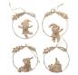 Preview: 4x Dekohänger "Vogelscheuche" aus Metall, kupfer, Ø 11 cm, Herbstdeko, Hängedeko