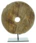 Preview: Skulpur "Circle" aus Mango Holz und Aluminium in silber, Ø 24 cm, Dekoobjekt, Holzdeko