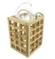 Preview: Windlicht "Wood" aus recyceltem Holz & Glas, 24 cm hoch, Hängewindlicht, Laterne
