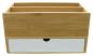 Preview: Organizer "Bamboo" aus Bambus, mit Schublade und 2 Fächern, Schreibtisch / Küchen Utensilien / Make Up Aufbewahrung