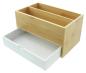 Preview: Organizer "Bamboo" aus Bambus, mit Schublade und 2 Fächern, Schreibtisch / Küchen Utensilien / Make Up Aufbewahrung
