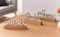 Preview: 3er Set Schriftzug "Liebe, Home & Glück" aus Aluminium in silber & Mango Holz, Deko Aufsteller