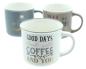Preview: 3x Tasse "Coffee" Kaffeetassse aus Porzellan mit Spruch, große Kaffee Becher, 350 ml