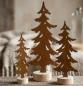 Preview: 3x Dekofigur "Tanne" aus Metall mit Echtrost, 18 + 23 + 30 cm hoch, Sockel aus Holz, Tischdeko, Tannenbaum, Weihnachtsdeko