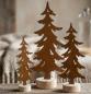 Preview: 3x Dekofigur "Tanne" aus Metall mit Echtrost, 18 + 23 + 30 cm hoch, Sockel aus Holz, Tischdeko, Tannenbaum, Weihnachtsdeko
