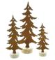 Preview: 3x Dekofigur "Tanne" aus Metall mit Echtrost, 18 + 23 + 30 cm hoch, Sockel aus Holz, Tischdeko, Tannenbaum, Weihnachtsdeko