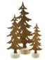 Preview: 3x Dekofigur "Tanne" aus Metall mit Echtrost, 18 + 23 + 30 cm hoch, Sockel aus Holz, Tischdeko, Tannenbaum, Weihnachtsdeko