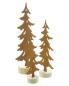 Preview: 3x Dekofigur "Tanne" aus Metall mit Echtrost, 18 + 23 + 30 cm hoch, Sockel aus Holz, Tischdeko, Tannenbaum, Weihnachtsdeko