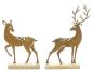 Preview: 2x Dekofigur "Reh & Hirsch" aus Metall mit Echt Rost, auf Holz Sockel, Weihnachtsdeko, Rostdeko