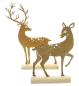 Preview: 2x Dekofigur "Reh & Hirsch" aus Metall mit Echt Rost, auf Holz Sockel, Weihnachtsdeko, Rostdeko