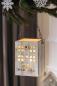 Preview: Laterne "Home Sweet Home" aus Holz & Glas, Hängelaterne, Windlicht mit Metall Kette