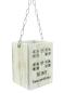 Preview: Laterne "Home Sweet Home" aus Holz & Glas, Hängelaterne, Windlicht mit Metall Kette