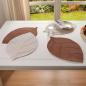 Preview: 4x Platzmatte "Blatt" aus Jute, beige + braun, 30x45 cm, Platzset, Tischset