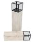 Preview: 2x Windlichtsäule "Modern Shabby" aus Holz, Metall & Glas, 60 + 78 cm hoch, Kerzenhalter, Kerzenständer, Dekosäule für Wohnzimmer, Holzsäule mit Kerzenglas