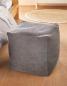 Preview: Sitzpouf "Grey" 40x40 cm, Bezug aus Feincord in grau, Sitzwürfel, Hocker, Sitzkissen