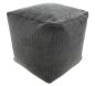Preview: Sitzpouf "Grey" 40x40 cm, Bezug aus Feincord in grau, Sitzwürfel, Hocker, Sitzkissen