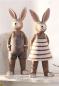 Preview: 2x Dekofigur "Natur", Hasenpaar in Naturtönen, 29 cm hoch, Osterhase, Osterdeko, Gartendeko für Draußen