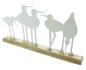 Preview: Dekoboard "Vogelschar" aus Holz mit Vögel aus Metall, weiß, 45 cm breit, Dekofigur, Frühlingsdeko, Tischdeko