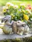 Preview: Pflanzer "Häschen" aus Polyresin in Stein Optik, Blumentopf, Pflanztopf, Osterdeko, Gartendeko für Draußen