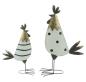 Preview: 2x Dekofigur "Huhn & Hahn" aus Metall im Used Look, braun weiß gold, 15 + 22 cm hoch, Osterdeko, Tischdeko, Dekohuhn