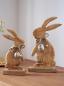 Preview: 2x Dekofigur "Osterhase" aus Mango Holz, 20 + 26 cm hoch, Osterdeko, Holzdeko, Osterfigur
