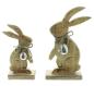 Preview: 2x Dekofigur "Osterhase" aus Mango Holz, 20 + 26 cm hoch, Osterdeko, Holzdeko, Osterfigur