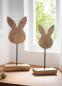 Preview: 2x Osterdeko "Hase" aus Mango Holz, 25 + 29 cm hoch, moderne Dekofigur, Osterhase, Silhouette, Skulptur