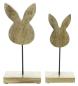 Preview: 2x Osterdeko "Hase" aus Mango Holz, 25 + 29 cm hoch, moderne Dekofigur, Osterhase, Silhouette, Skulptur