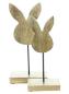 Preview: 2x Osterdeko "Hase" aus Mango Holz, 25 + 29 cm hoch, moderne Dekofigur, Osterhase, Silhouette, Skulptur