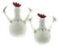 Preview: 2x Dekofigur Huhn "Federn" aus Porzellan, weiß glänzend, 12 + 16 cm hoch, Osterdeko, Tischdeko, Dekohühner