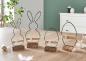 Preview: 4x Osterdeko "Modern" aus Metall, Holz & Jute, Dekofiguren Osterhase & Osterei, 13 - 22 cm hoch