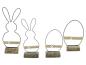 Preview: 4x Osterdeko "Modern" aus Metall, Holz & Jute, Dekofiguren Osterhase & Osterei, 13 - 22 cm hoch