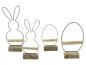 Preview: 4x Osterdeko "Modern" aus Metall, Holz & Jute, Dekofiguren Osterhase & Osterei, 13 - 22 cm hoch