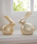Preview: 2x Dekofigur "Gold-Hase" aus Porzellan gold, 12 + 15 cm hoch, Osterhase, Osterdeko, Osterfigur