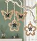 Preview: 4 Dekohänger "Schmetterling & Blume" aus MDF & Metall, Fensterdeko zum Aufhängen, Frühlingsdeko hängend