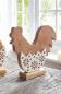 Preview: Dekofigur "Huhn" aus Mango Holz & Porzallan, weiß, 19 cm hoch, Osterdeko, Dekohuhn