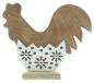 Preview: Dekofigur "Huhn" aus Mango Holz & Porzallan, weiß, 19 cm hoch, Osterdeko, Dekohuhn