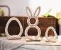 Preview: 3x Osterdeko "Natur" Dekofigur aus Holz & Seegras, 12 - 27 cm hoch, Osterhase & Ostereier