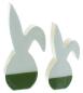 Preview: 2x Dekofigur Hase "Glossy" Osterhase aus Holz, glänzend lackiert, Osterdeko, Osterfigur