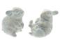 Preview: 2x Dekofigur Hase "Stone" aus Zement, grau mit Gold Finish, 10 cm hoch, Osterhase, Osterdeko, Gartendeko für Draußen