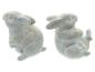 Preview: 2x Dekofigur Hase "Stone" aus Zement, grau mit Gold Finish, 10 cm hoch, Osterhase, Osterdeko, Gartendeko für Draußen