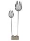 Preview: 2x Gartenstecker "Blüte" aus Metall, schwarz, mit Windlicht, Teelichthalter, Dekostecker, Gartendeko für Draußen