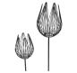 Preview: 2x Gartenstecker "Blüte" aus Metall, schwarz, mit Windlicht, Teelichthalter, Dekostecker, Gartendeko für Draußen