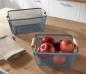 Preview: 2x Aufbewahrungskorb "Blue" aus Metall in blau, Drahtkorb, Bambusgriffe, Ordnungsbox, Obstkorb