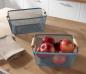 Preview: 2x Aufbewahrungskorb "Blue" aus Metall in blau, Drahtkorb, Bambusgriffe, Ordnungsbox, Obstkorb