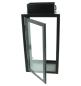 Preview: Laterne "Industrial" aus Metall & Glas, schwarz, 31 cm hoch, Bodenlaterne, Windlicht, Kerzenlaterne, Metalllaterne